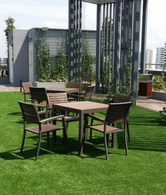 A rooftop garden from a restaurant