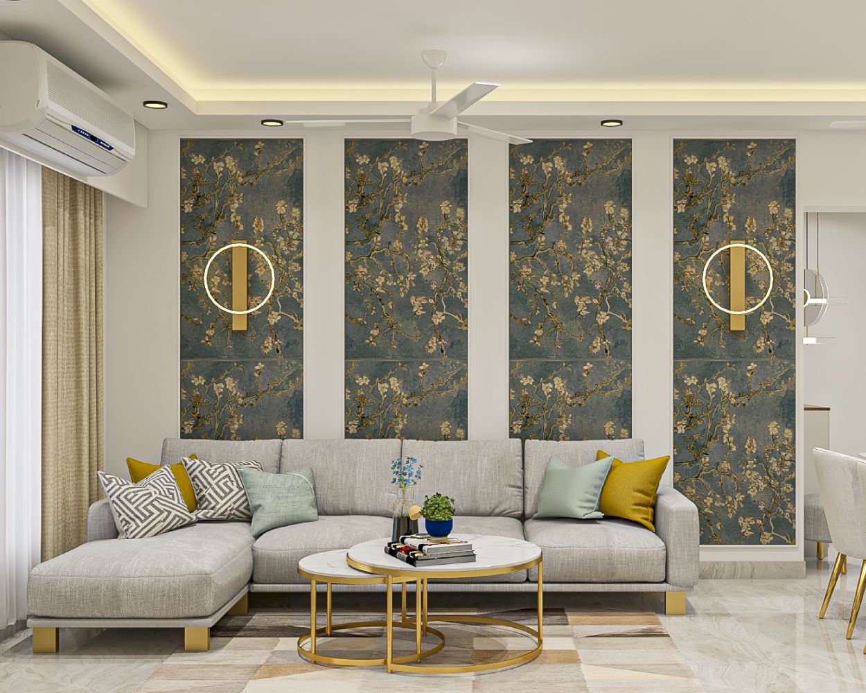 Modern Living Room Transformation Wallpaper Wonders Unveiled Urban